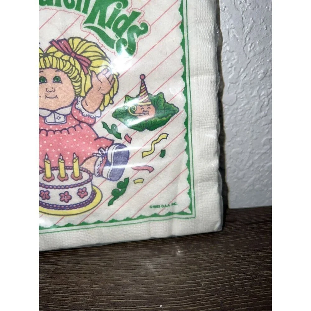 𝅺VINTAGE Unique Cabbage Patch Kids Napkin Set 1983 Luncheon 16 Napkins New Old J